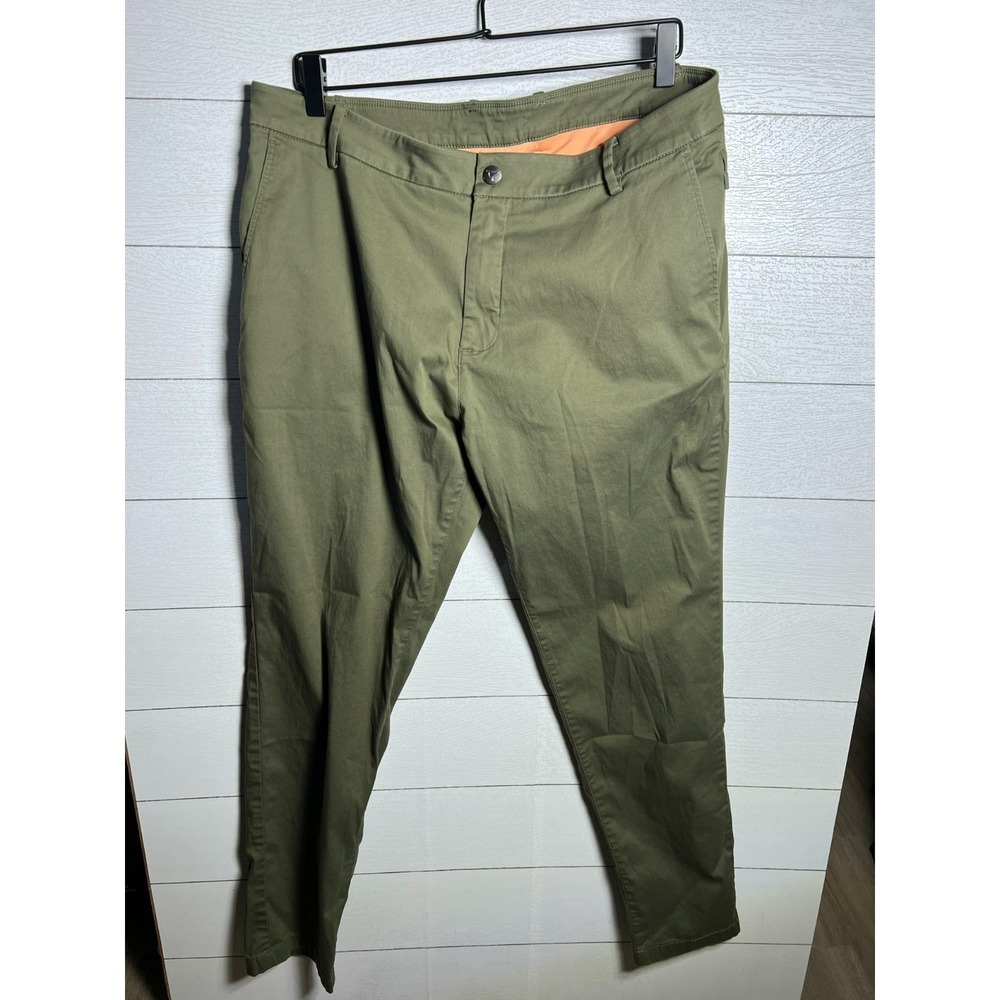 Birddogs Mens Size 36x32 Stretch Chino Pants Built In Liner Olive Green READ